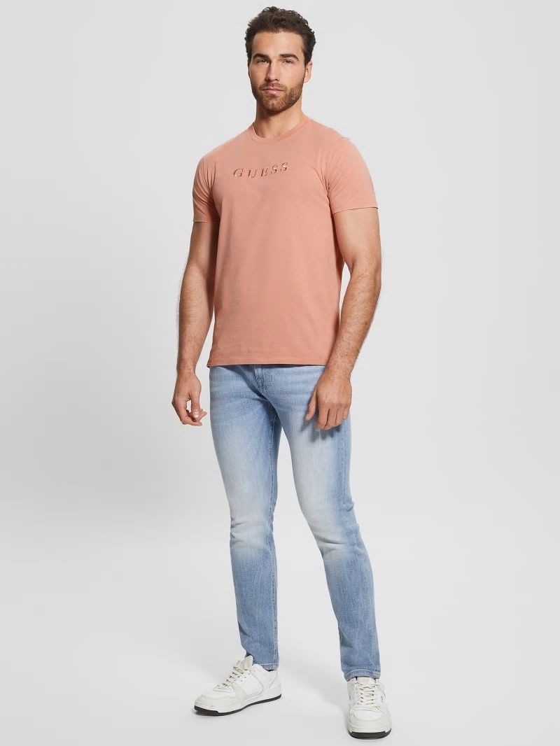 Guess Embroidered Logo Tee - Satin Rose Guess Embroidered Logo Tee - Satin Rose