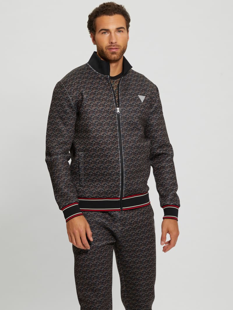 Guess Rolph Signature Cube Jacket - Macro G Cube Brown Combo Guess Rolph Signature Cube Jacket - Macro G Cube Brown Combo