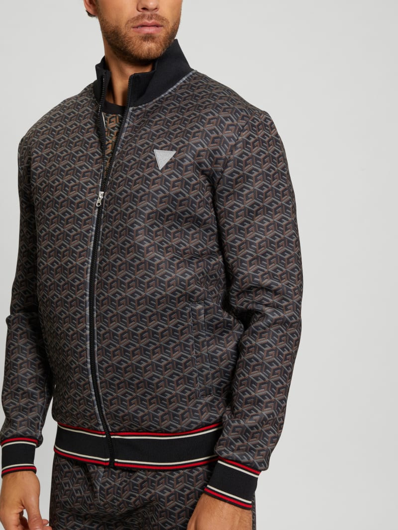 Guess Rolph Signature Cube Jacket - Macro G Cube Brown Combo Guess Rolph Signature Cube Jacket - Macro G Cube Brown Combo