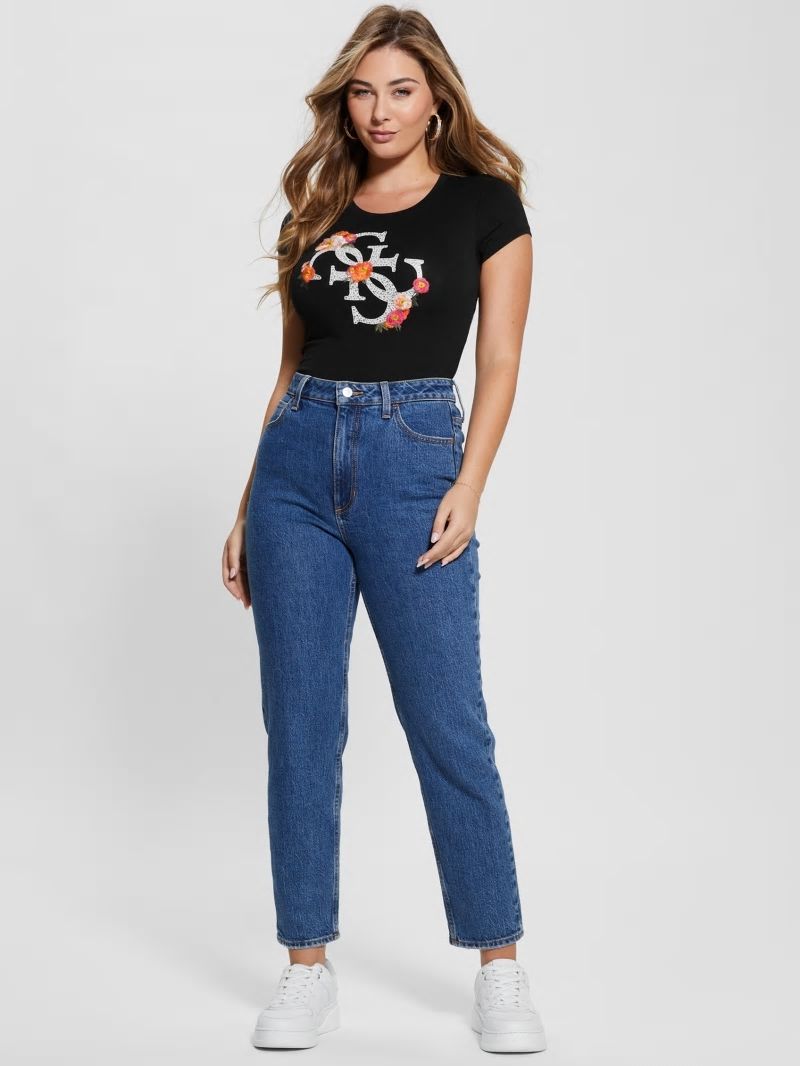 Guess Quattro G Floral Tee - Black Guess Quattro G Floral Tee - Black