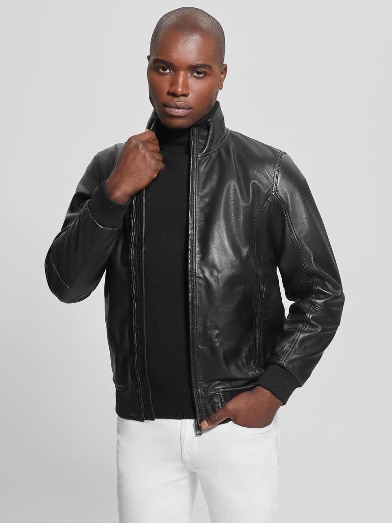 Guess Soft Leather Jacket - Black Guess Soft Leather Jacket - Black