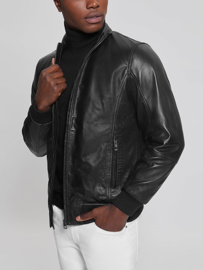 Guess Soft Leather Jacket - Black Guess Soft Leather Jacket - Black