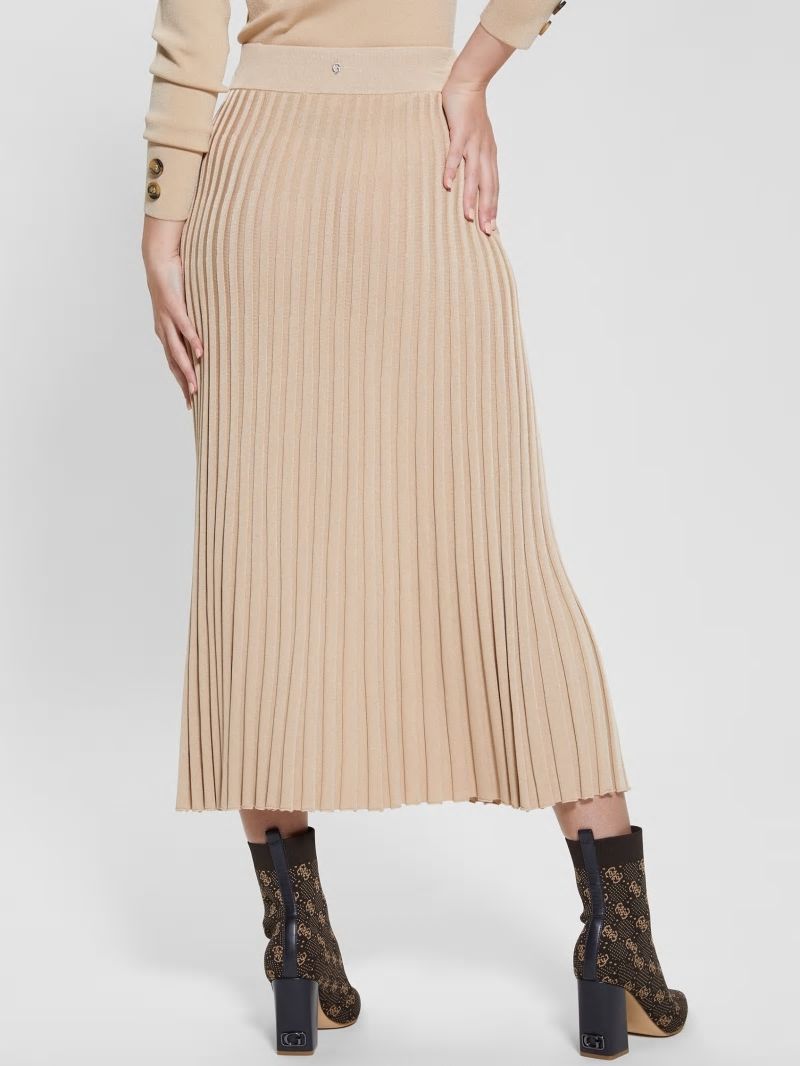 Guess Shopie Pleated Sweater Skirt - Foamy Taupe Guess Shopie Pleated Sweater Skirt - Foamy Taupe