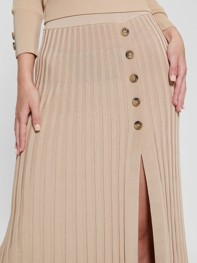 Guess Shopie Pleated Sweater Skirt - Foamy Taupe Guess Shopie Pleated Sweater Skirt - Foamy Taupe