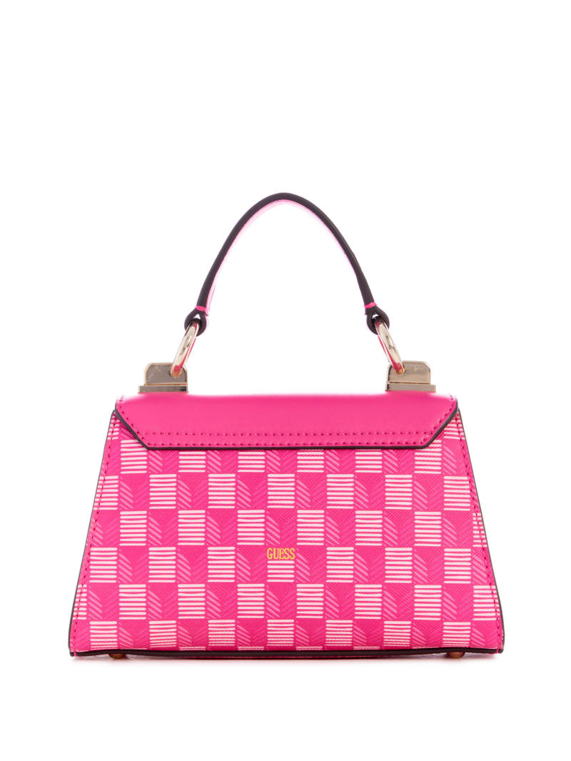 Guess Hallie Mini Fold-Over Flap Bag - Fuchsia Logo Guess Hallie Mini Fold-Over Flap Bag - Fuchsia Logo