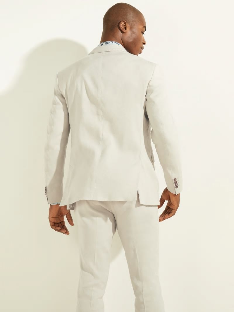Guess Linen-Blend Single Breasted Blazer - Hazel Wood Guess Linen-Blend Single Breasted Blazer - Hazel Wood