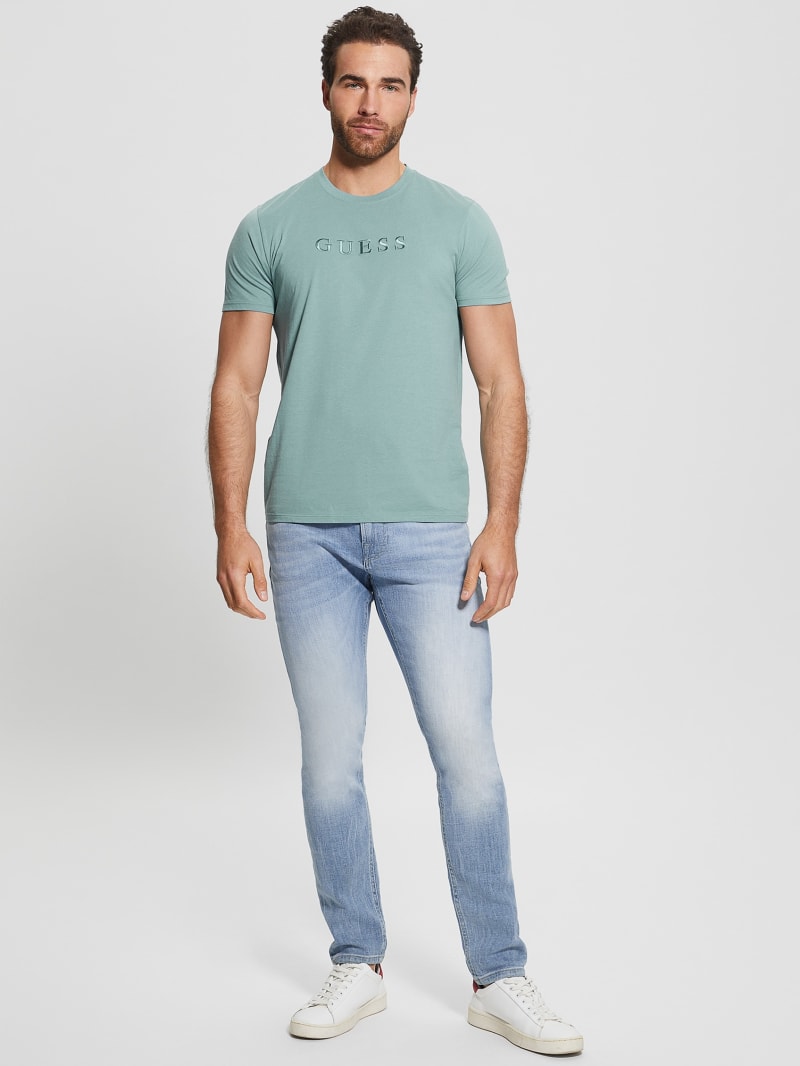 Guess Embroidered Logo Tee - Honest Blue Guess Embroidered Logo Tee - Honest Blue