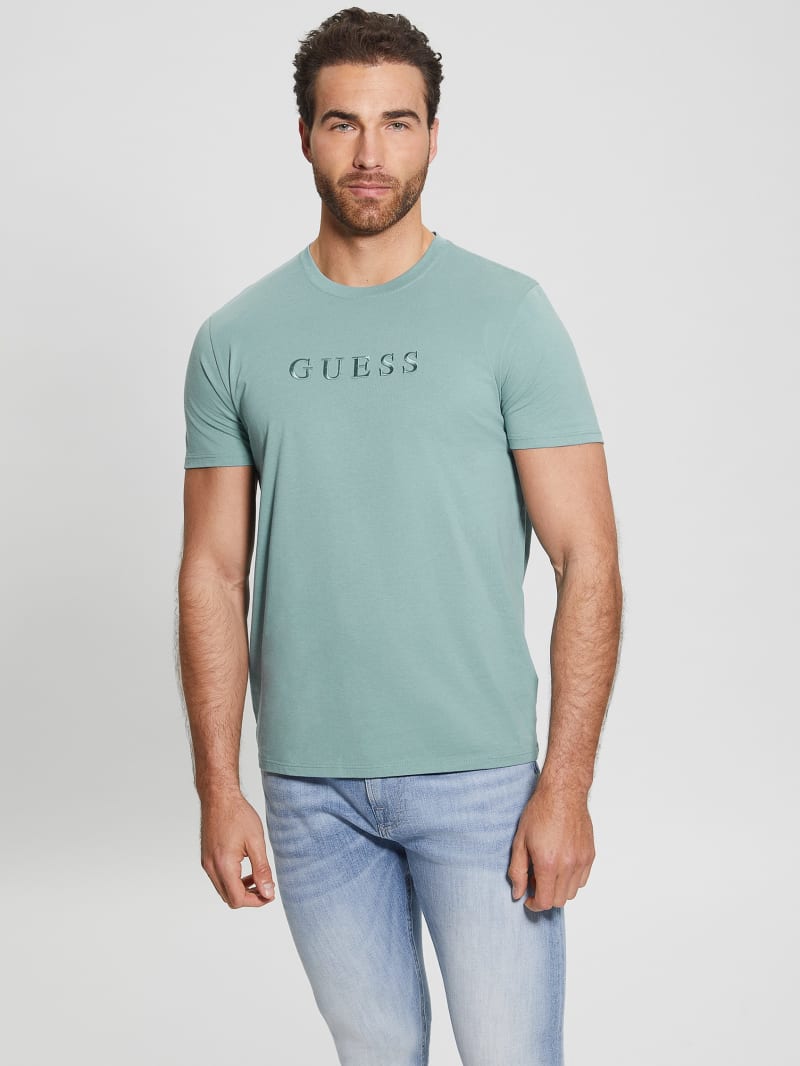 Guess Embroidered Logo Tee - Honest Blue Guess Embroidered Logo Tee - Honest Blue