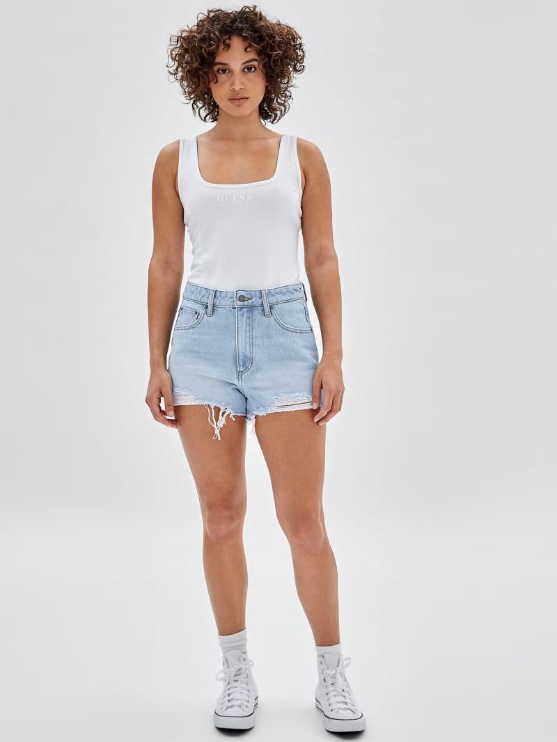 Guess GUESS Originals Kit Destroyed Denim Shorts - Go Fez Lt Wash Guess GUESS Originals Kit Destroyed Denim Shorts - Go Fez Lt Wash