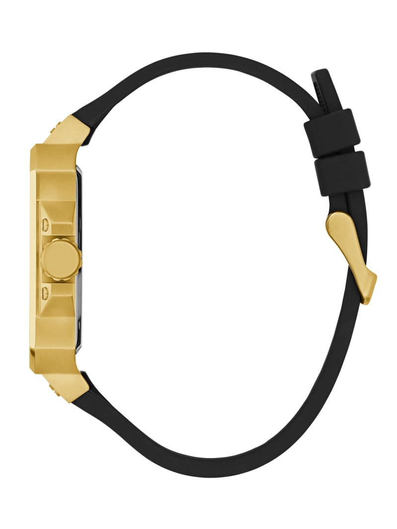 Guess Gold-Tone and Black Silicone Multifunction - Black Snakeskin Guess Gold-Tone and Black Silicone Multifunction - Black Snakeskin