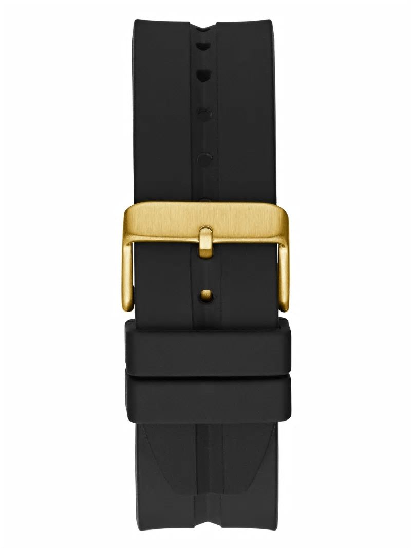 Guess Gold-Tone and Black Silicone Multifunction - Black Snakeskin Guess Gold-Tone and Black Silicone Multifunction - Black Snakeskin