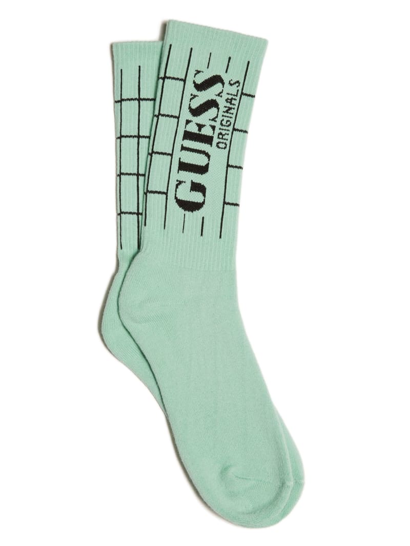 Guess GUESS Originals Grid Crew Socks - Soft Jade Guess GUESS Originals Grid Crew Socks - Soft Jade