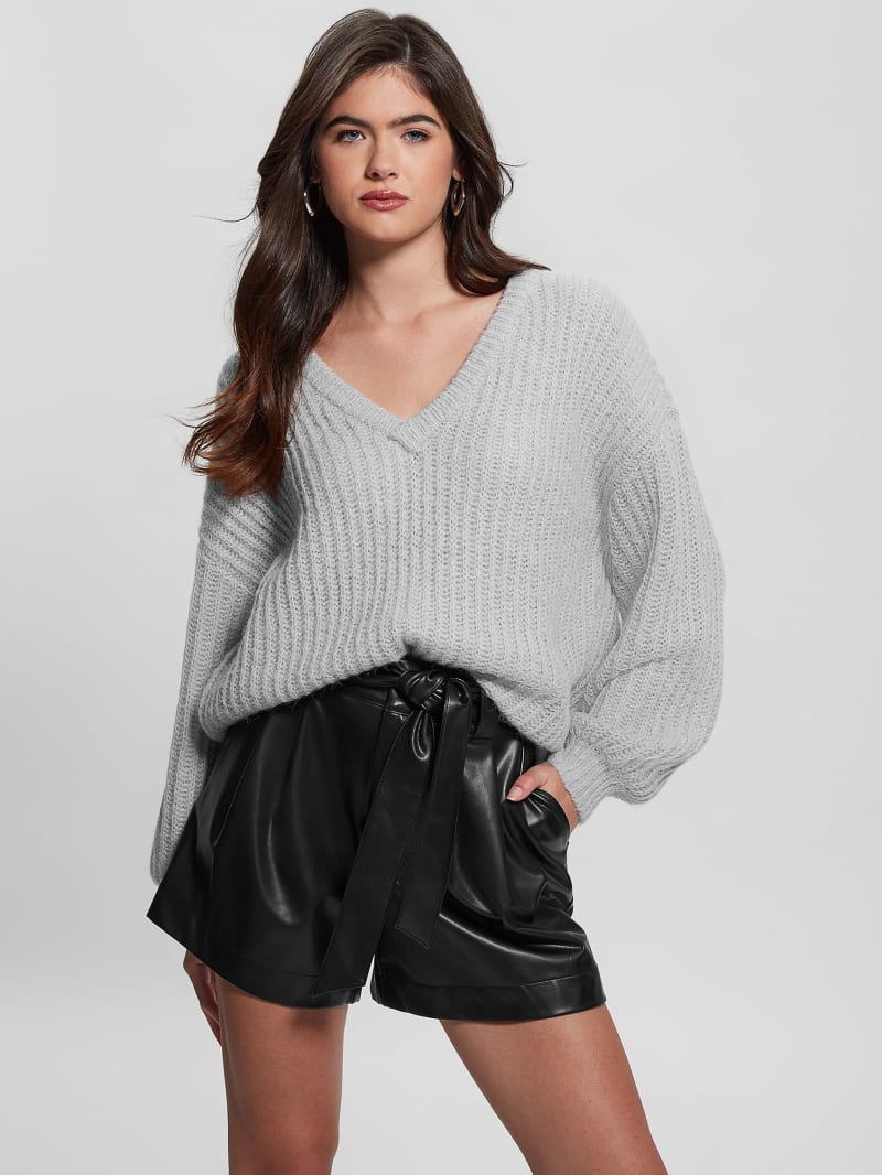 Guess Nara Wool-Blend Sweater - Silk Gray Multi Guess Nara Wool-Blend Sweater - Silk Gray Multi