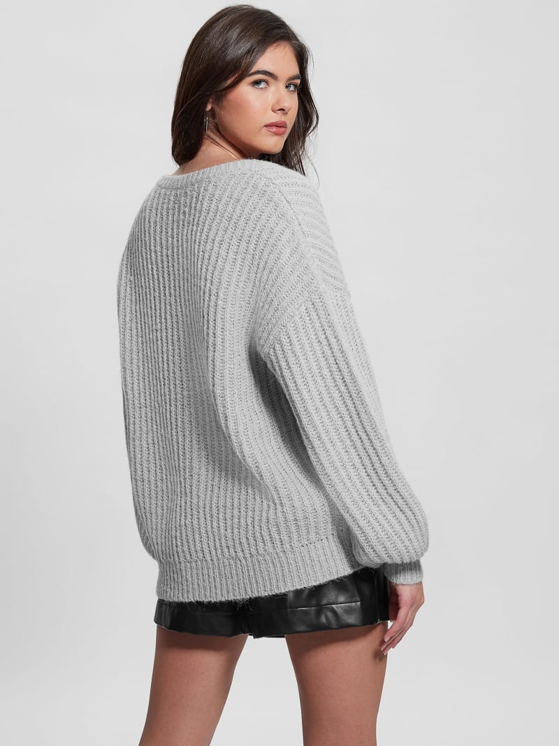 Guess Nara Wool-Blend Sweater - Silk Gray Multi Guess Nara Wool-Blend Sweater - Silk Gray Multi