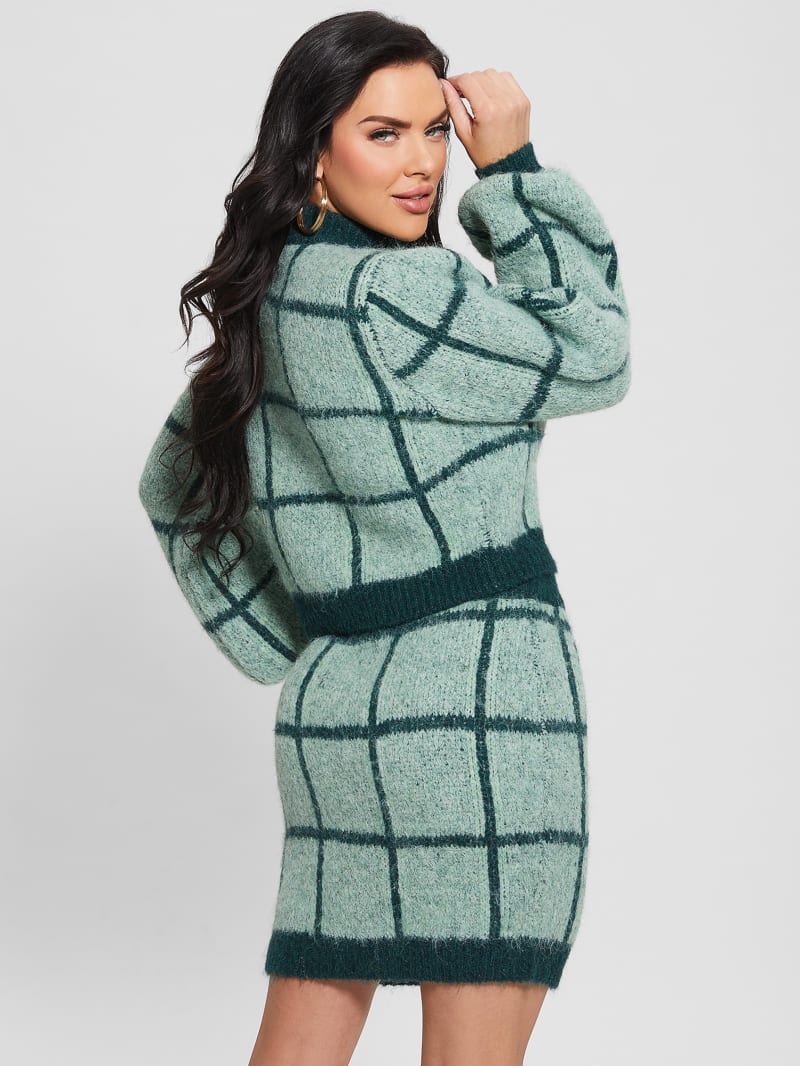 Guess Nadia Plaid Sweater - Green Check Guess Nadia Plaid Sweater - Green Check