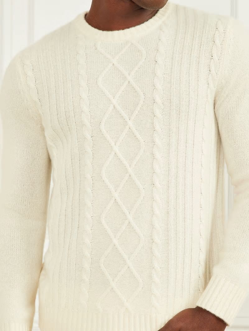 Guess Cashmere Crewneck Sweater - Creme Brulee Guess Cashmere Crewneck Sweater - Creme Brulee