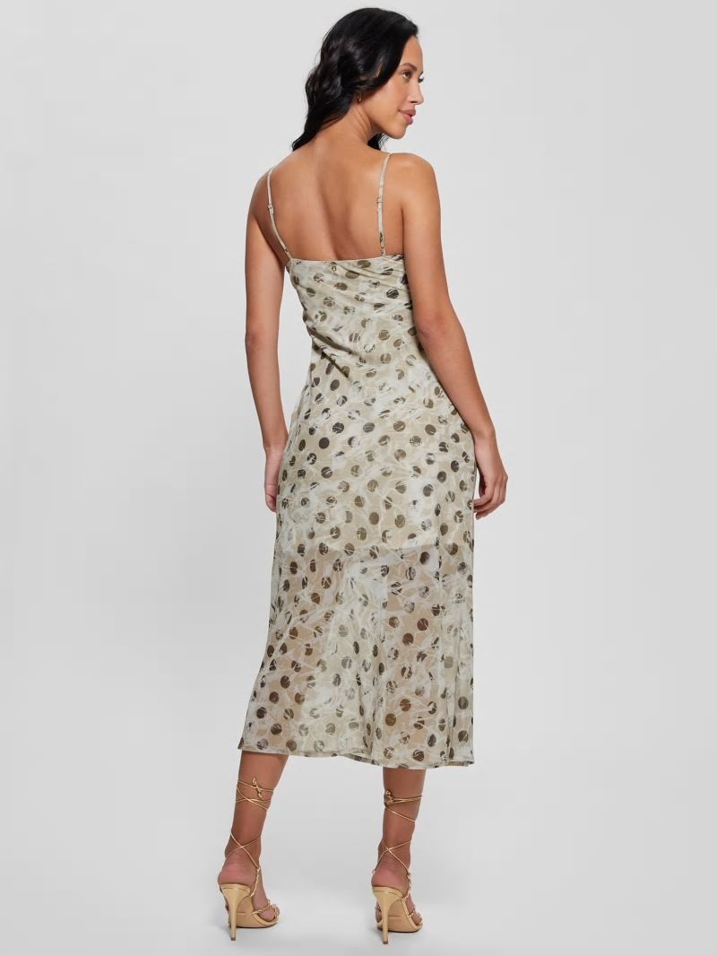 Guess Akilina Printed Midi Dress - Sandy Polka Dots Guess Akilina Printed Midi Dress - Sandy Polka Dots