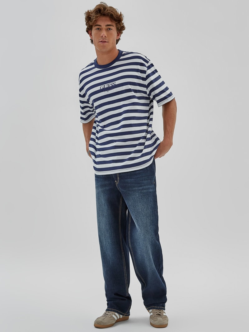 Guess GUESS Originals Eco Simple Stripe Tee - Cave Blue Multi Guess GUESS Originals Eco Simple Stripe Tee - Cave Blue Multi