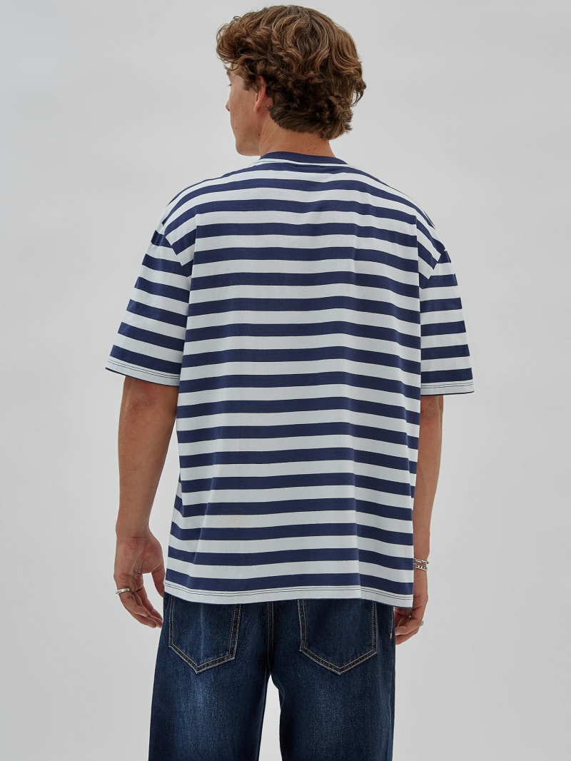 Guess GUESS Originals Eco Simple Stripe Tee - Cave Blue Multi Guess GUESS Originals Eco Simple Stripe Tee - Cave Blue Multi