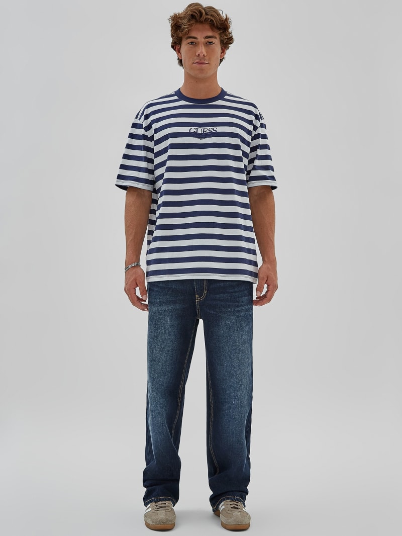 Guess GUESS Originals Eco Simple Stripe Tee - Cave Blue Multi Guess GUESS Originals Eco Simple Stripe Tee - Cave Blue Multi