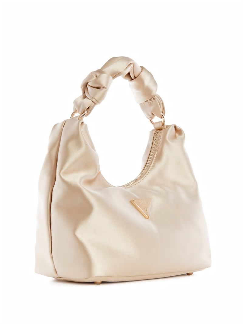 Guess Velina Satin Hobo Bag - Pale Gold Guess Velina Satin Hobo Bag - Pale Gold