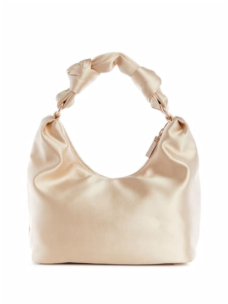 Guess Velina Satin Hobo Bag - Pale Gold Guess Velina Satin Hobo Bag - Pale Gold