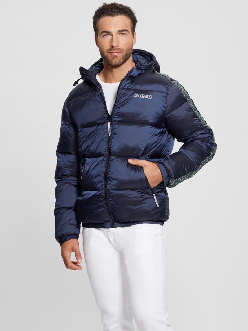 Guess Byrnie Padded Nylon Jacket - Silk Blue Guess Byrnie Padded Nylon Jacket - Silk Blue