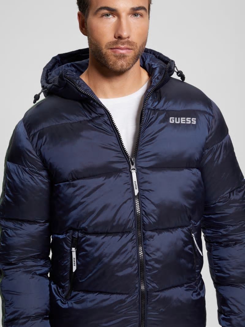 Guess Byrnie Padded Nylon Jacket - Silk Blue Guess Byrnie Padded Nylon Jacket - Silk Blue