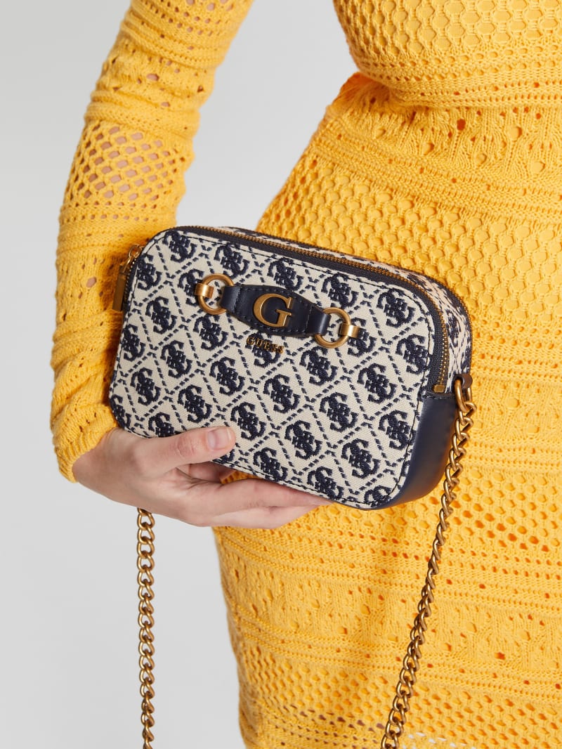 Guess Izzy Jacquard Logo Camera Bag - Navy Logo Guess Izzy Jacquard Logo Camera Bag - Navy Logo
