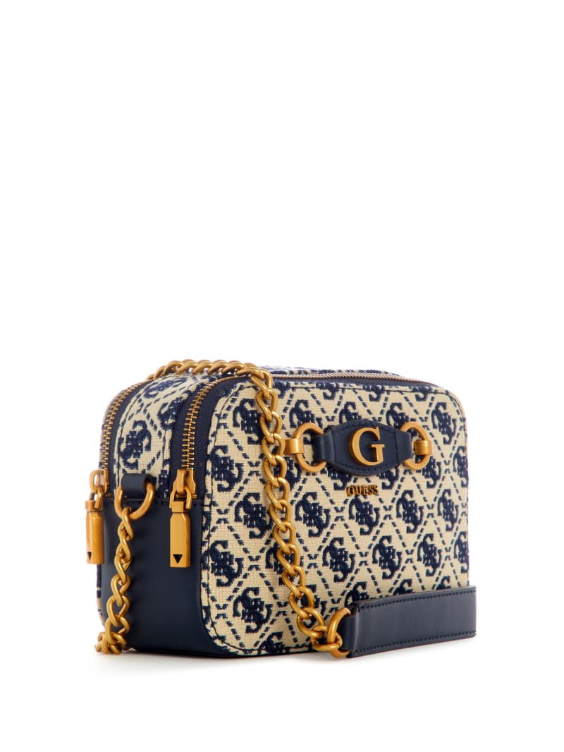 Guess Izzy Jacquard Logo Camera Bag - Navy Logo Guess Izzy Jacquard Logo Camera Bag - Navy Logo
