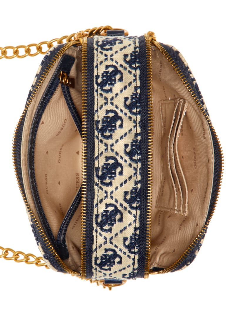 Guess Izzy Jacquard Logo Camera Bag - Navy Logo Guess Izzy Jacquard Logo Camera Bag - Navy Logo