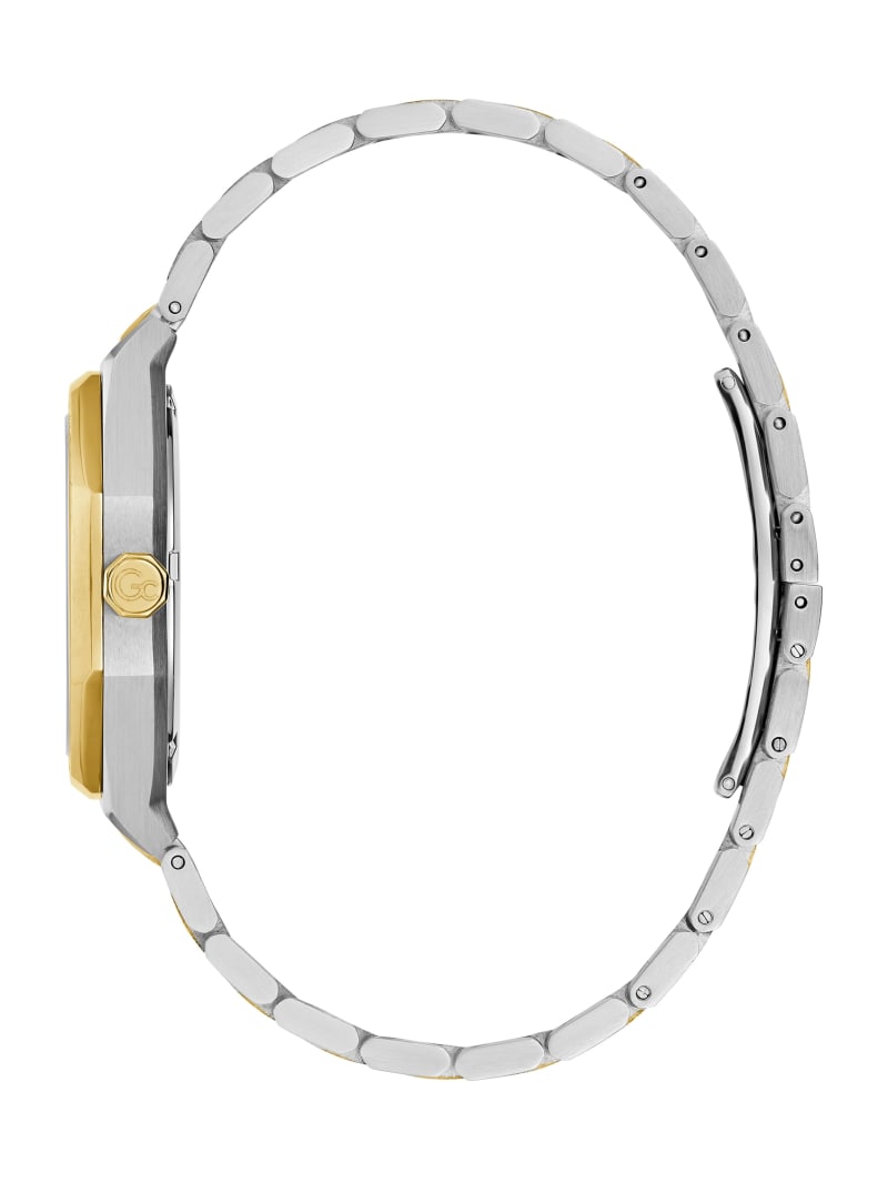 Guess Gc Gold and Silver-Tone Crystal Analog Watch - Gold Guess Gc Gold and Silver-Tone Crystal Analog Watch - Gold