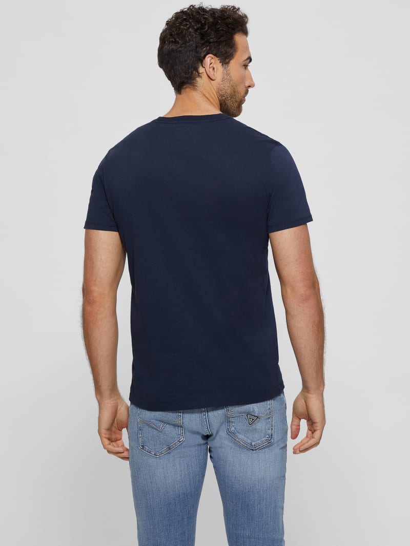 Guess Metallic Signature Tee - Bleu éLéGant Guess Metallic Signature Tee - Bleu éLéGant