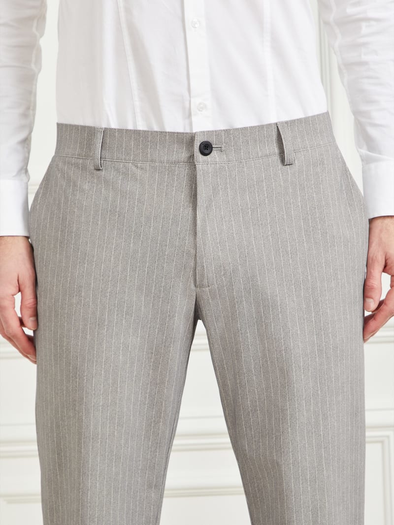 Guess Connor Performing Chino Pants - Light Wool Grey Pinstripe Guess Connor Performing Chino Pants - Light Wool Grey Pinstripe