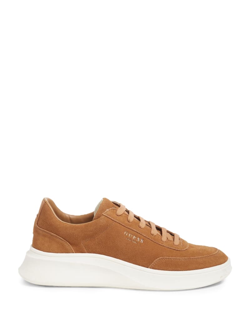 Guess Dolo Logo Low-Top Sneakers - Medium Brown Suede Guess Dolo Logo Low-Top Sneakers - Medium Brown Suede