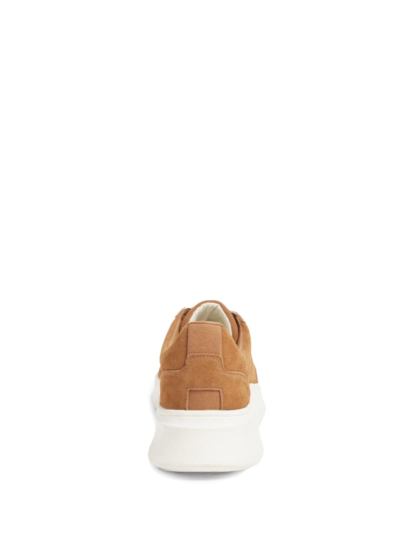 Guess Dolo Logo Low-Top Sneakers - Medium Brown Suede Guess Dolo Logo Low-Top Sneakers - Medium Brown Suede