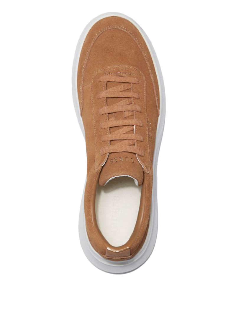 Guess Dolo Logo Low-Top Sneakers - Medium Brown Suede Guess Dolo Logo Low-Top Sneakers - Medium Brown Suede