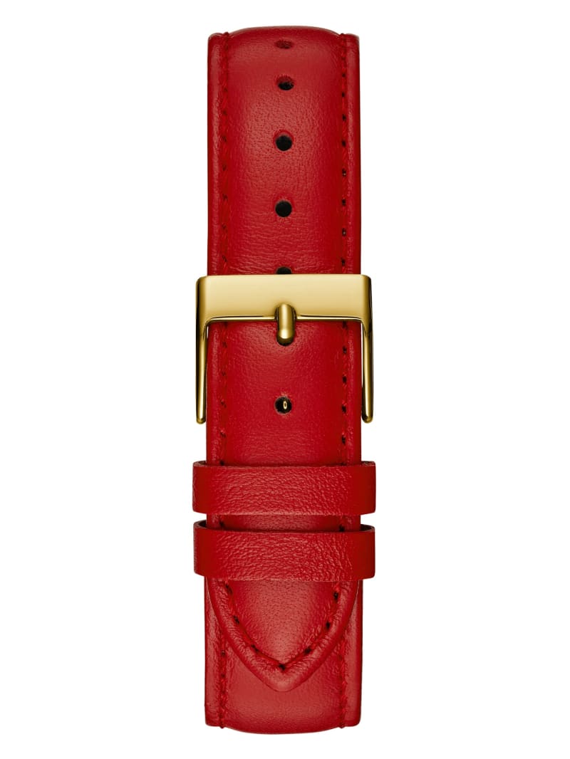 Guess Two-Tone Leather Analog Watch - Red Guess Two-Tone Leather Analog Watch - Red