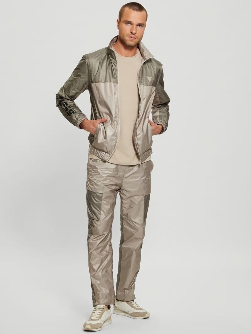 Guess Wilfred Full-Zip Track Jacket - Pasadena With Green Block Guess Wilfred Full-Zip Track Jacket - Pasadena With Green Block