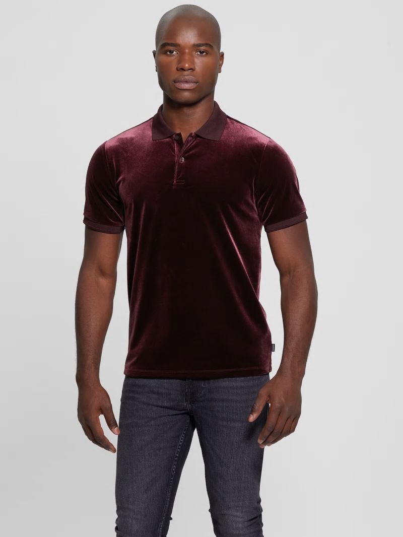 Guess Rio Liquid Velvet Polo - Red Noir Guess Rio Liquid Velvet Polo - Red Noir