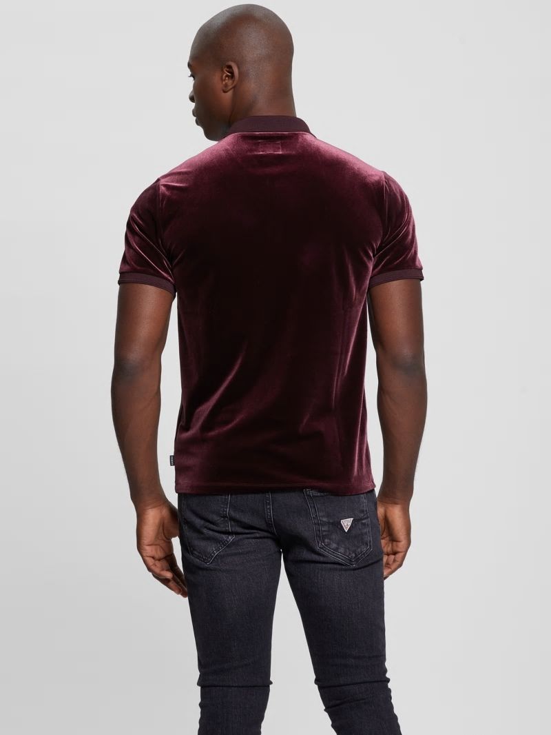 Guess Rio Liquid Velvet Polo - Red Noir Guess Rio Liquid Velvet Polo - Red Noir