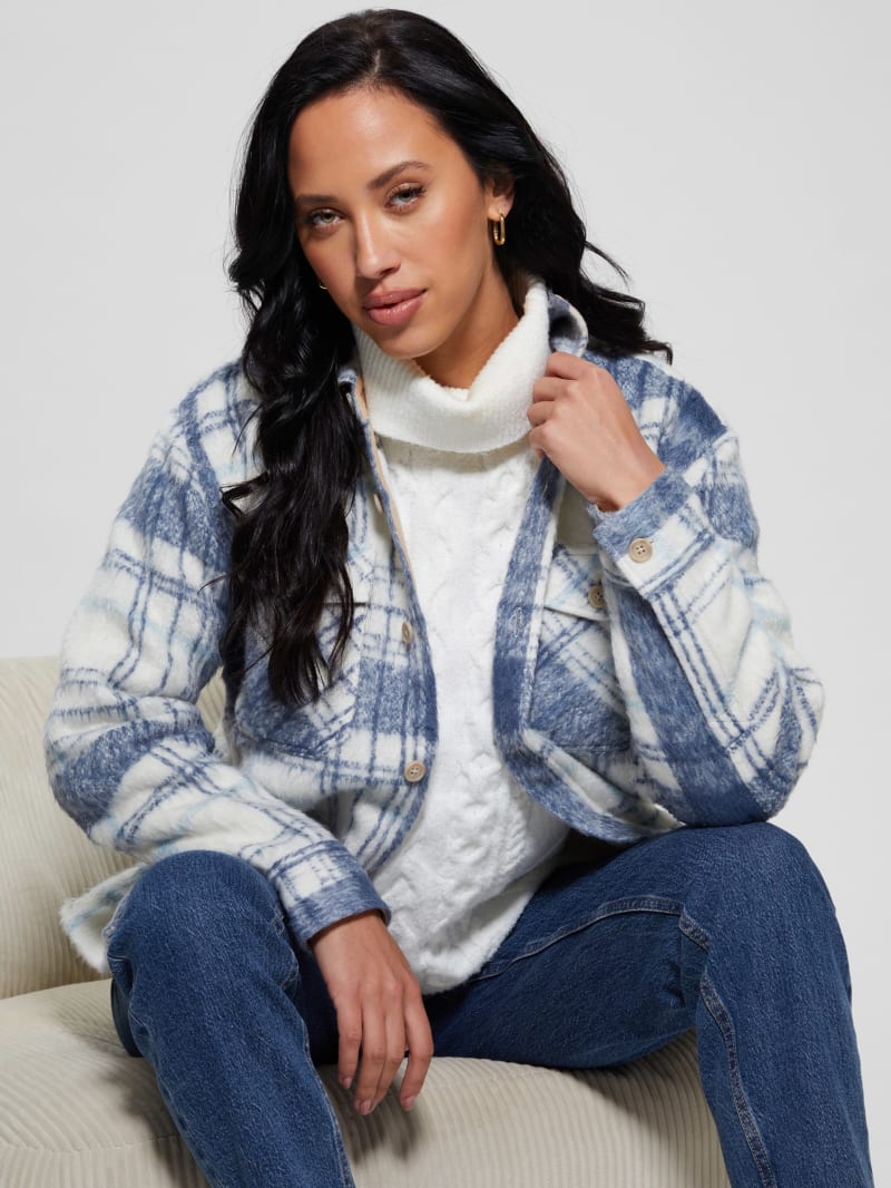 Guess Sierra Plaid Overshirt - Mojave Stone Multi Guess Sierra Plaid Overshirt - Mojave Stone Multi