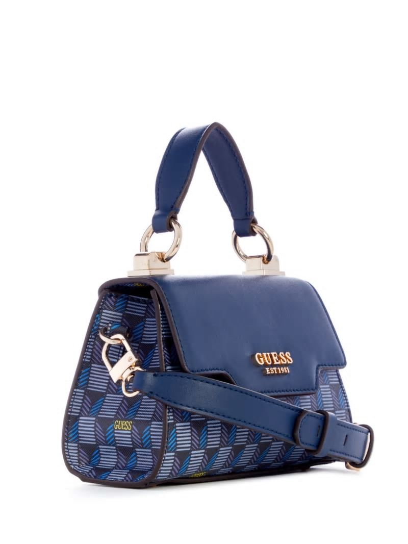 Guess Hallie Mini Fold-Over Flap Bag - Blue Guess Hallie Mini Fold-Over Flap Bag - Blue