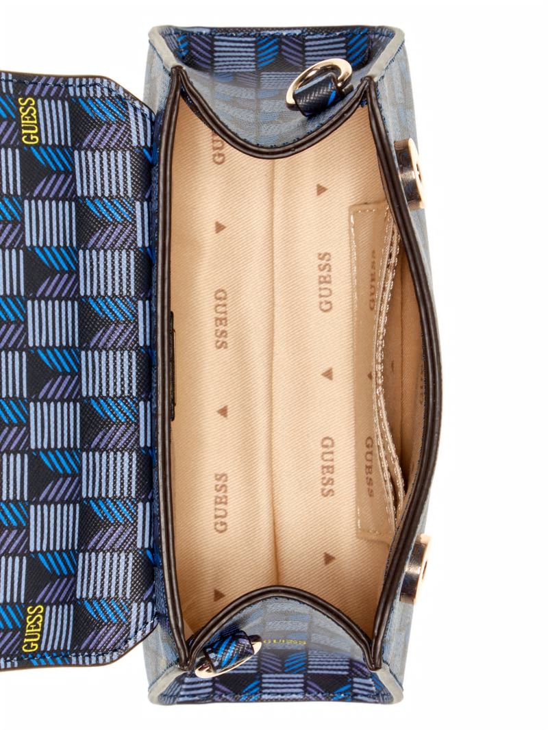 Guess Hallie Mini Fold-Over Flap Bag - Blue Guess Hallie Mini Fold-Over Flap Bag - Blue