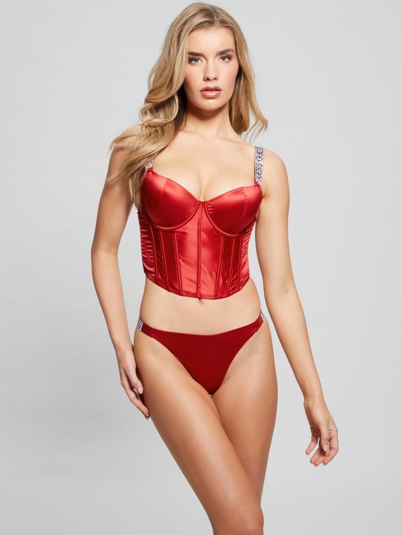 Guess Naomi Embellished Bustier - Rugby Red Guess Naomi Embellished Bustier - Rugby Red