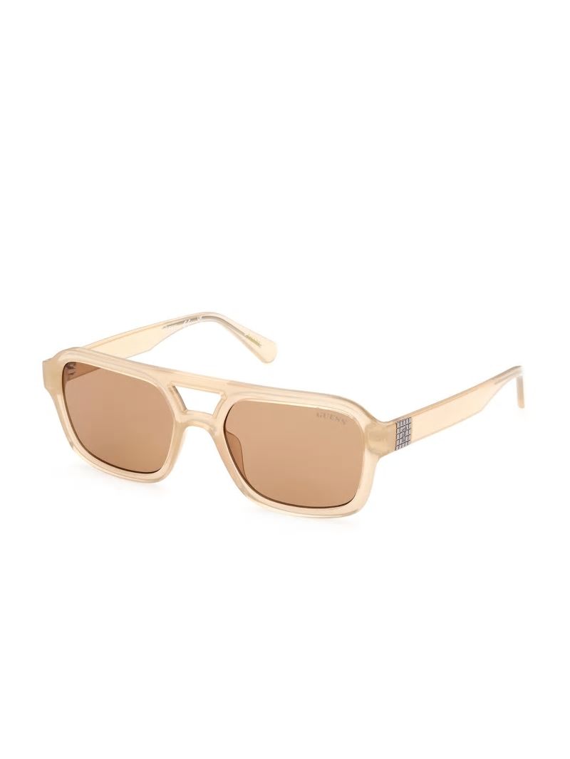 Guess GUESS Originals Aviator Sunglasses - Shiny Beige / Brown Guess GUESS Originals Aviator Sunglasses - Shiny Beige / Brown
