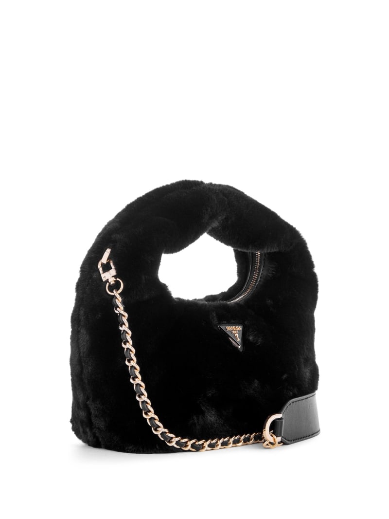 Guess Katine Faux-Fur Shoulder Bag - Black Guess Katine Faux-Fur Shoulder Bag - Black