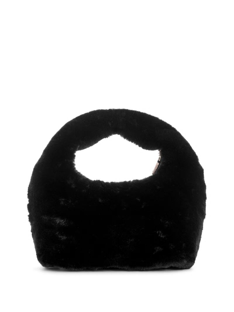 Guess Katine Faux-Fur Shoulder Bag - Black Guess Katine Faux-Fur Shoulder Bag - Black