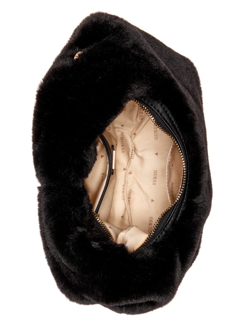 Guess Katine Faux-Fur Shoulder Bag - Black Guess Katine Faux-Fur Shoulder Bag - Black
