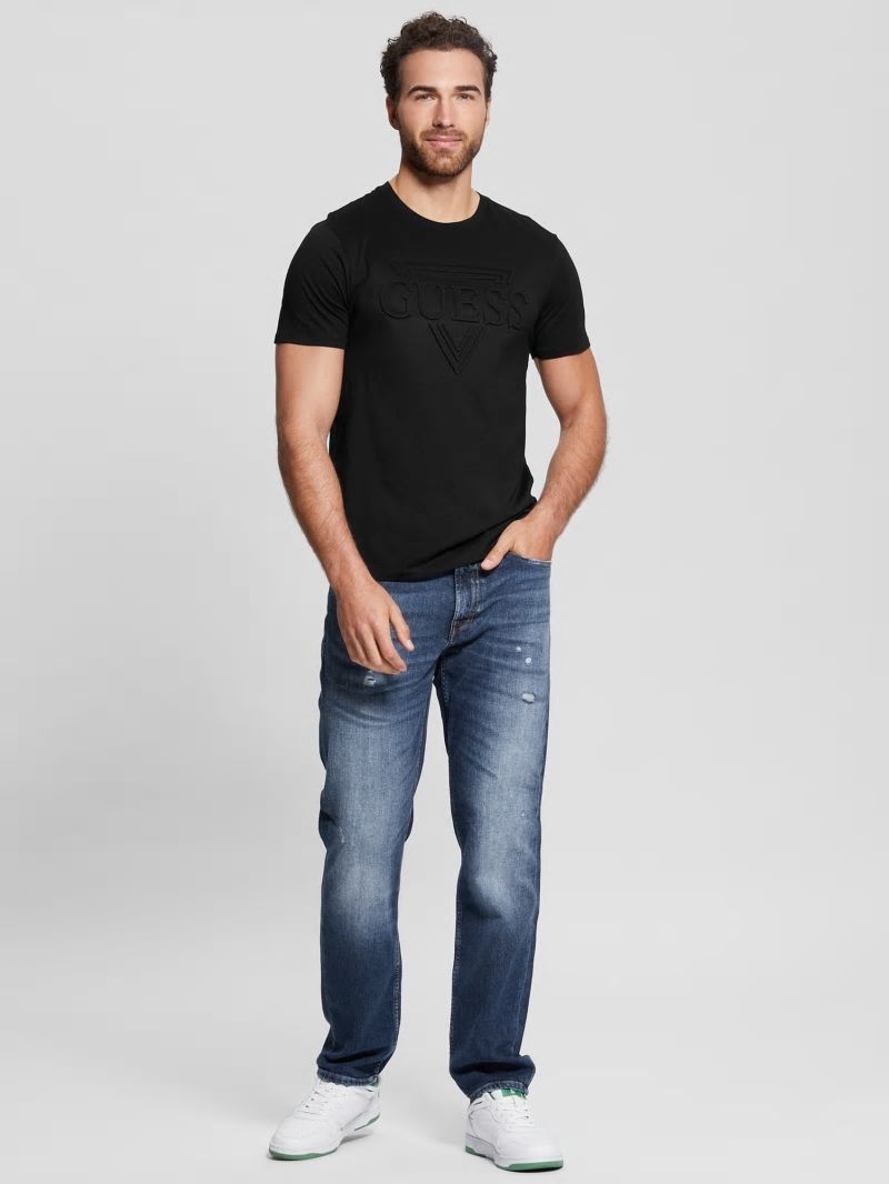 Guess Eco Embossed Logo Tee - Black Guess Eco Embossed Logo Tee - Black